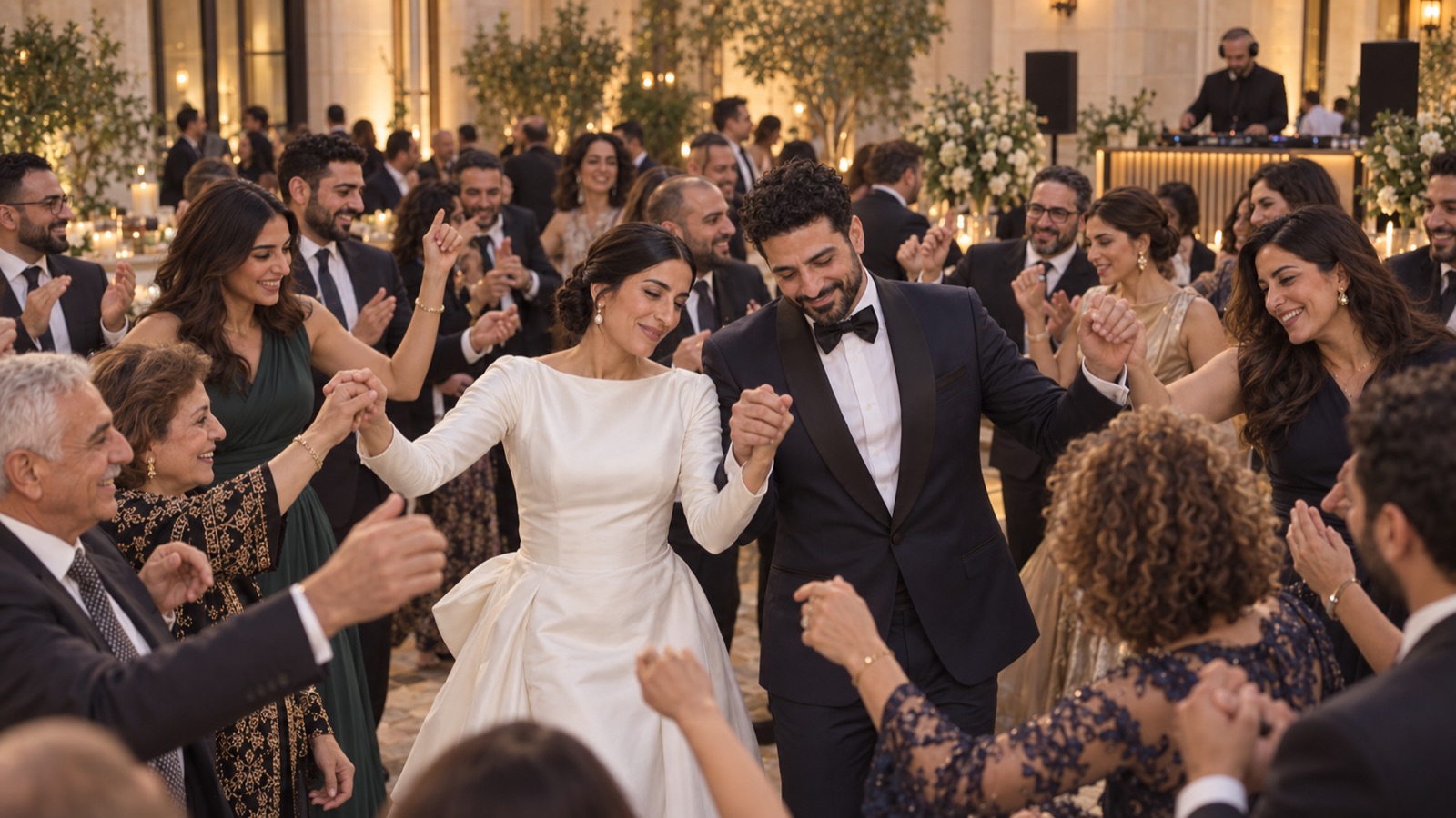 Volle Tanzfl&auml;che mit Hochzeits-DJ bei einer arabischen Hochzeit in Aachen