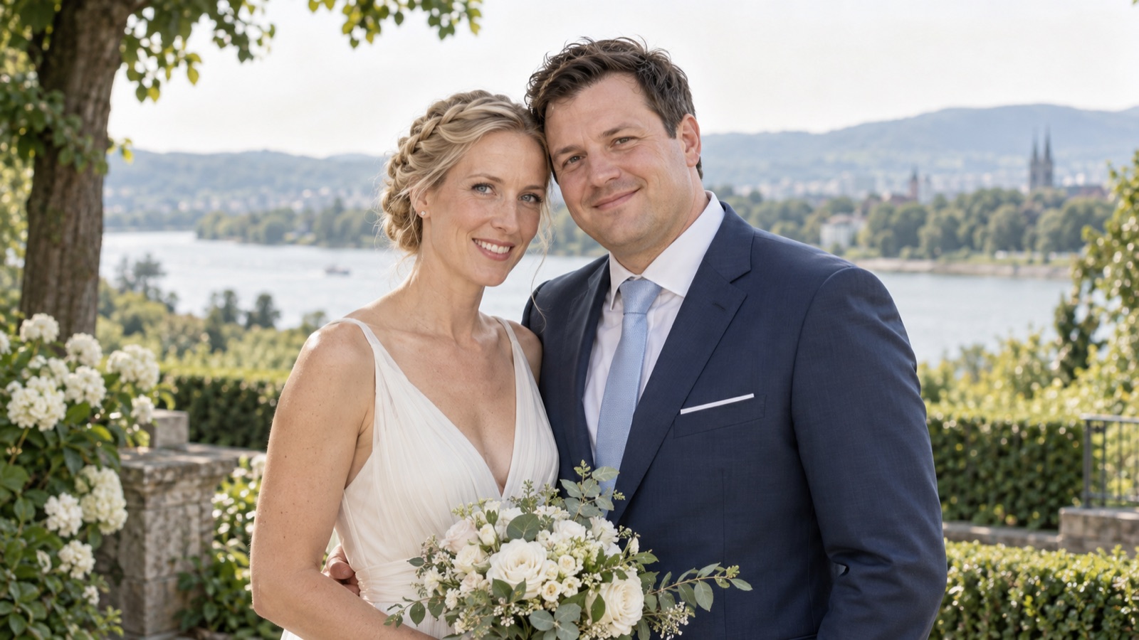 Brautpaar bei einer freien Trauung in Bonn beim Portrait