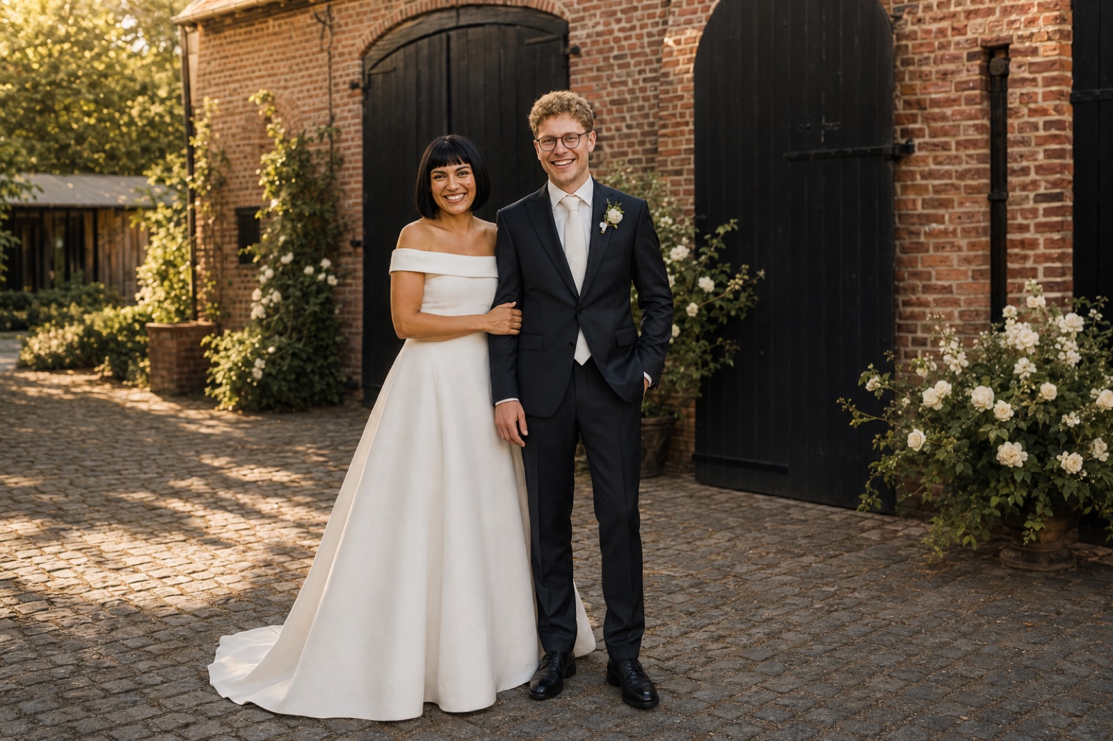 Brautpaar bei einer Scheunenhochzeit in NRW
