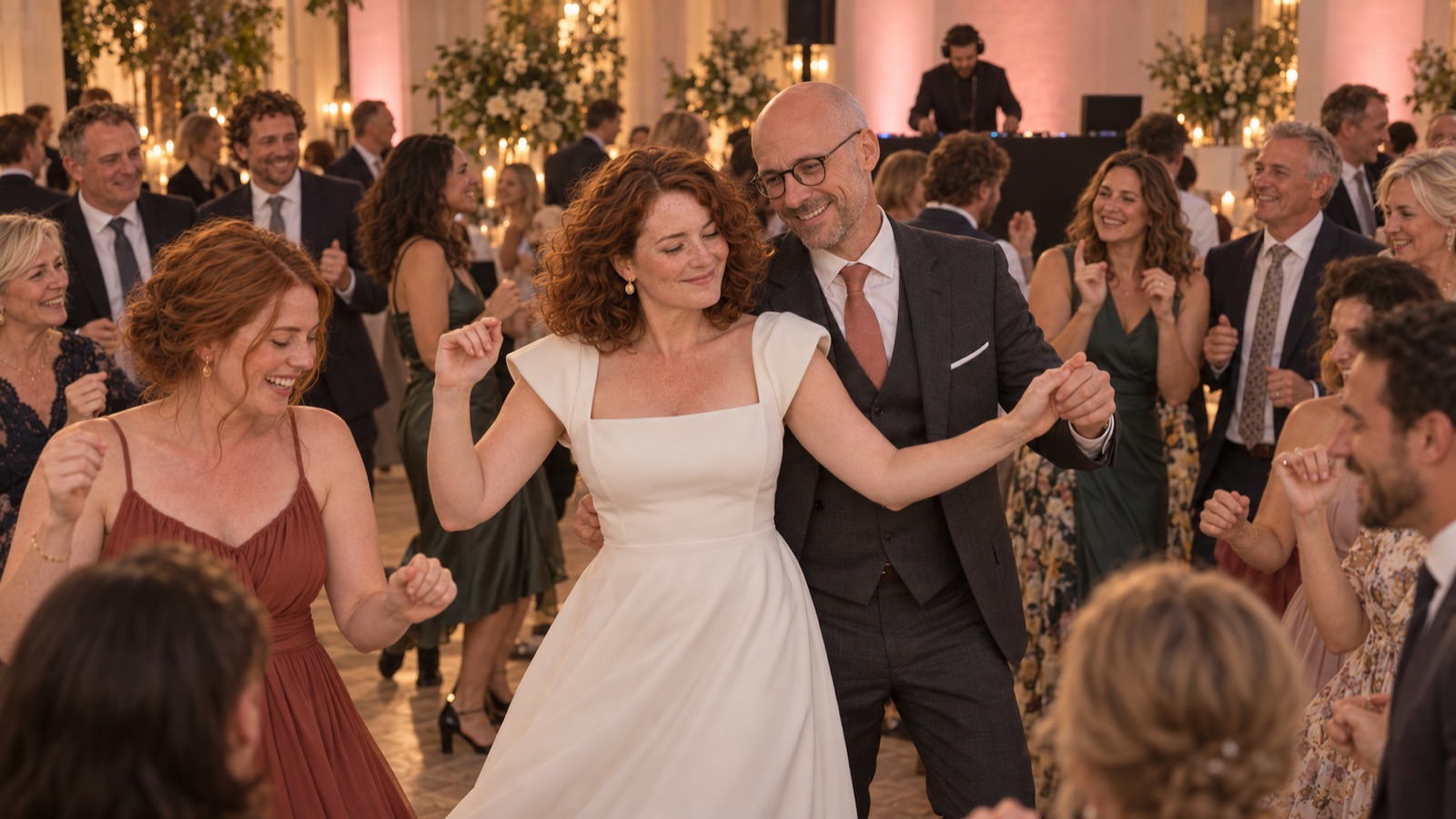 Volle Tanzfl&auml;che mit Hochzeits-DJ bei einer Hochzeit in K&ouml;ln