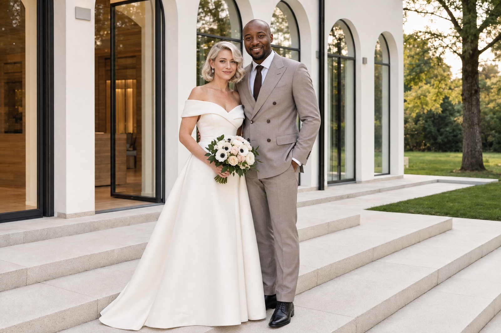 Brautpaar bei einer modernen Hochzeit in NRW