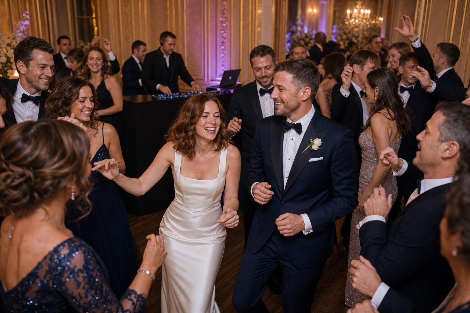 Hochzeitsparty mit DJ bei einer Schlosshochzeit in Nordrhein-Westfalen